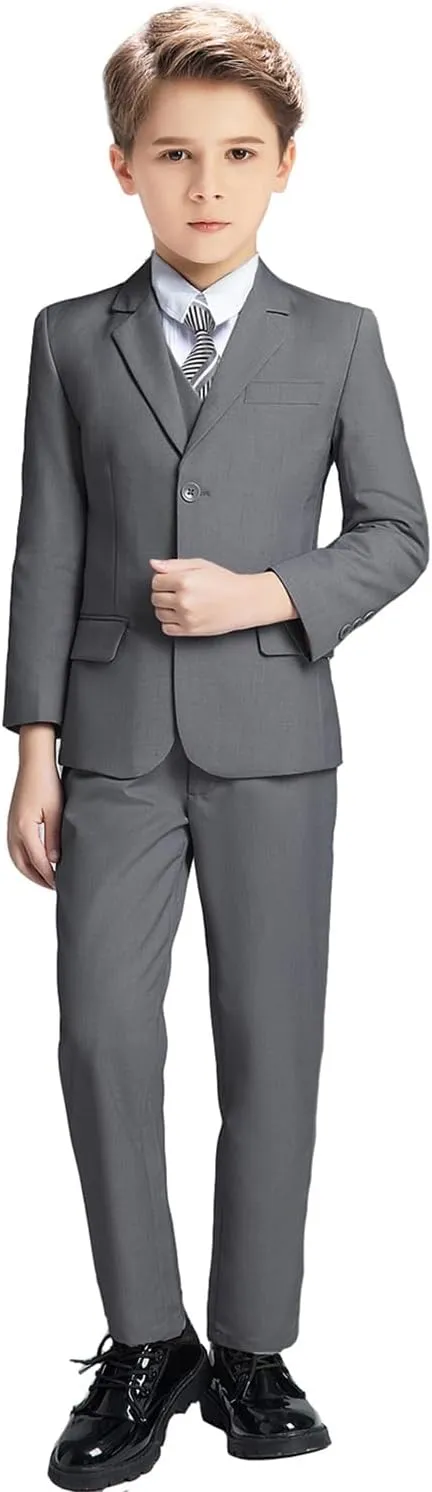 Boys Suit for Kids Tuxedo Suits for Wedding Formal Suit Set Toddler Boy Dress Outfit with Shirt and Tie