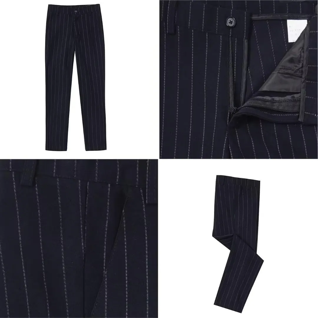 Boy's Suit Pinstripe Formal Dresswear Vest and Pants Set