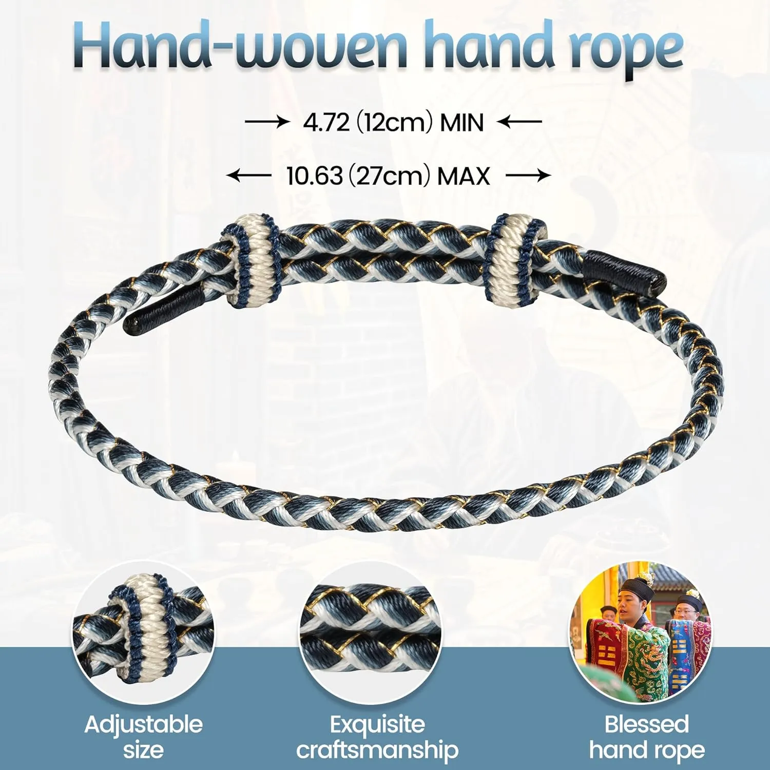 Bracelet for Men and Women, Adjustable Kabbalah Braided BraceletGood Lucky Lucky Fashion Red/Blue Handmade Wrist rope