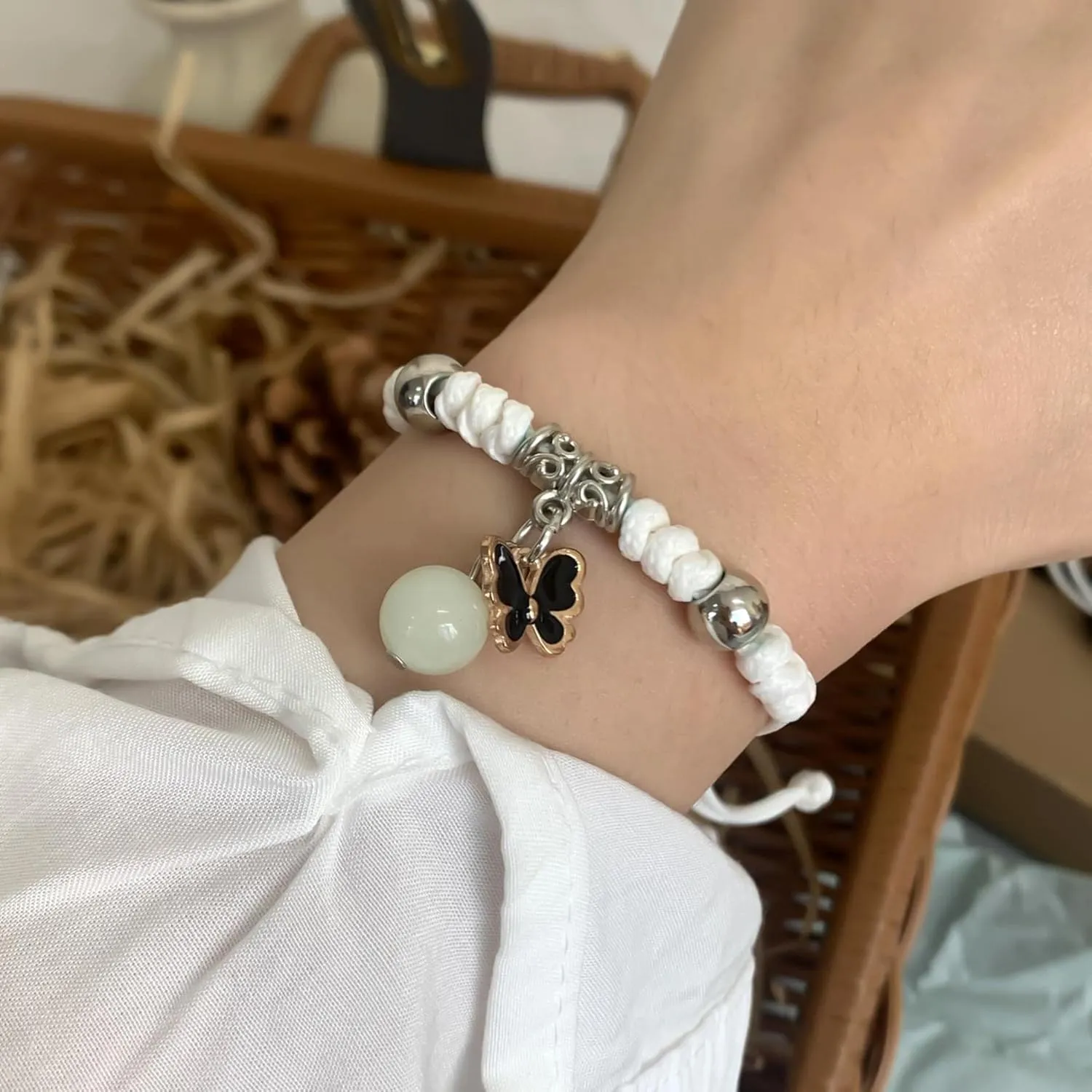 Butterfly Couple Bracelet for Lover Star Heart Pendant Adjustable Bracelet Glow in The Dark Fashion Friendship Love Jewelry Gift