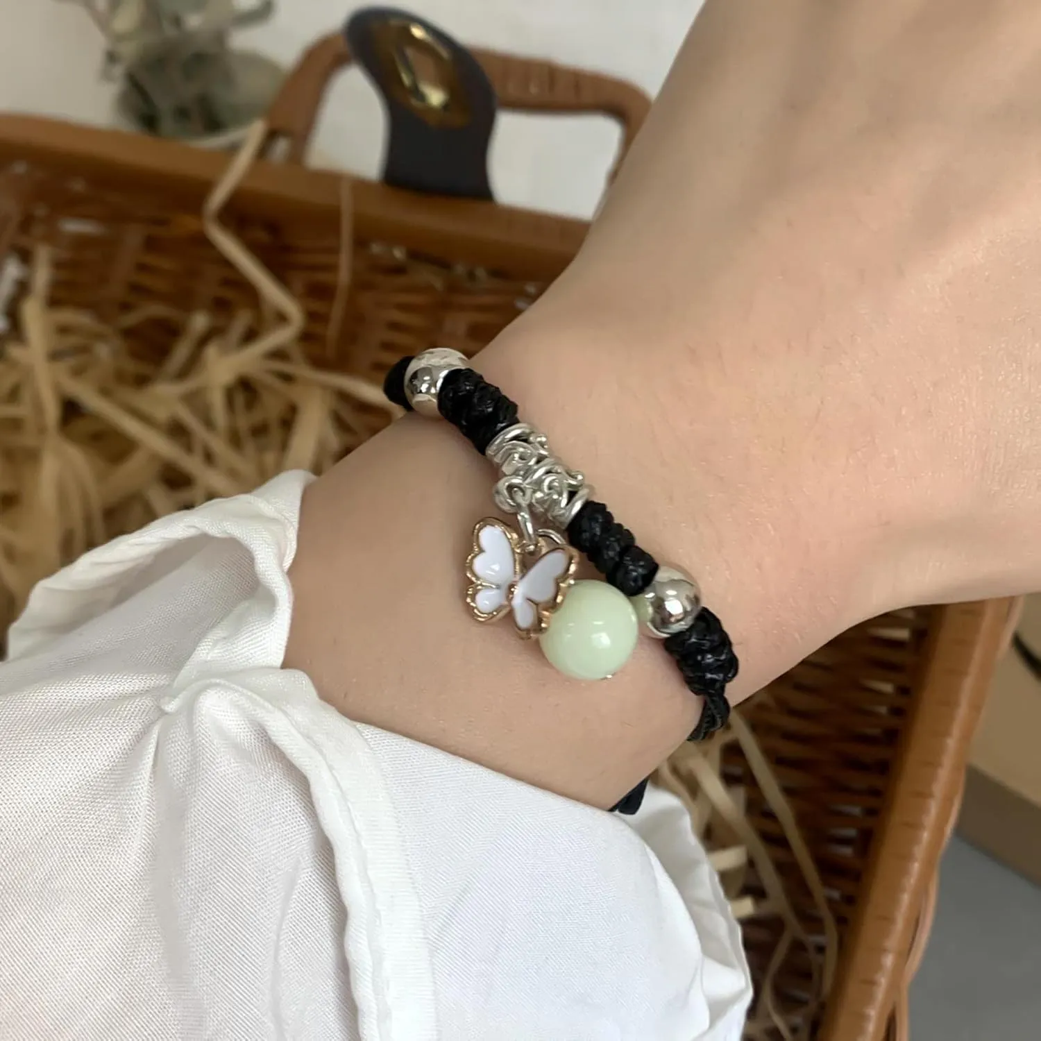 Butterfly Couple Bracelet for Lover Star Heart Pendant Adjustable Bracelet Glow in The Dark Fashion Friendship Love Jewelry Gift