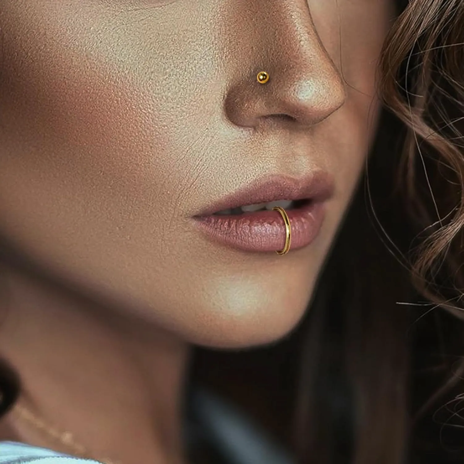 CANDYFANCY 20g 18g 16g Nose Rings for Women Men Threadless Stud Earrings Cz Opal Flat Back Stud Earrings Set Cartilage Earrings for Tragus/Helix/Lip- Push In Nose Studs With Taper Piercing 6/8/10mm