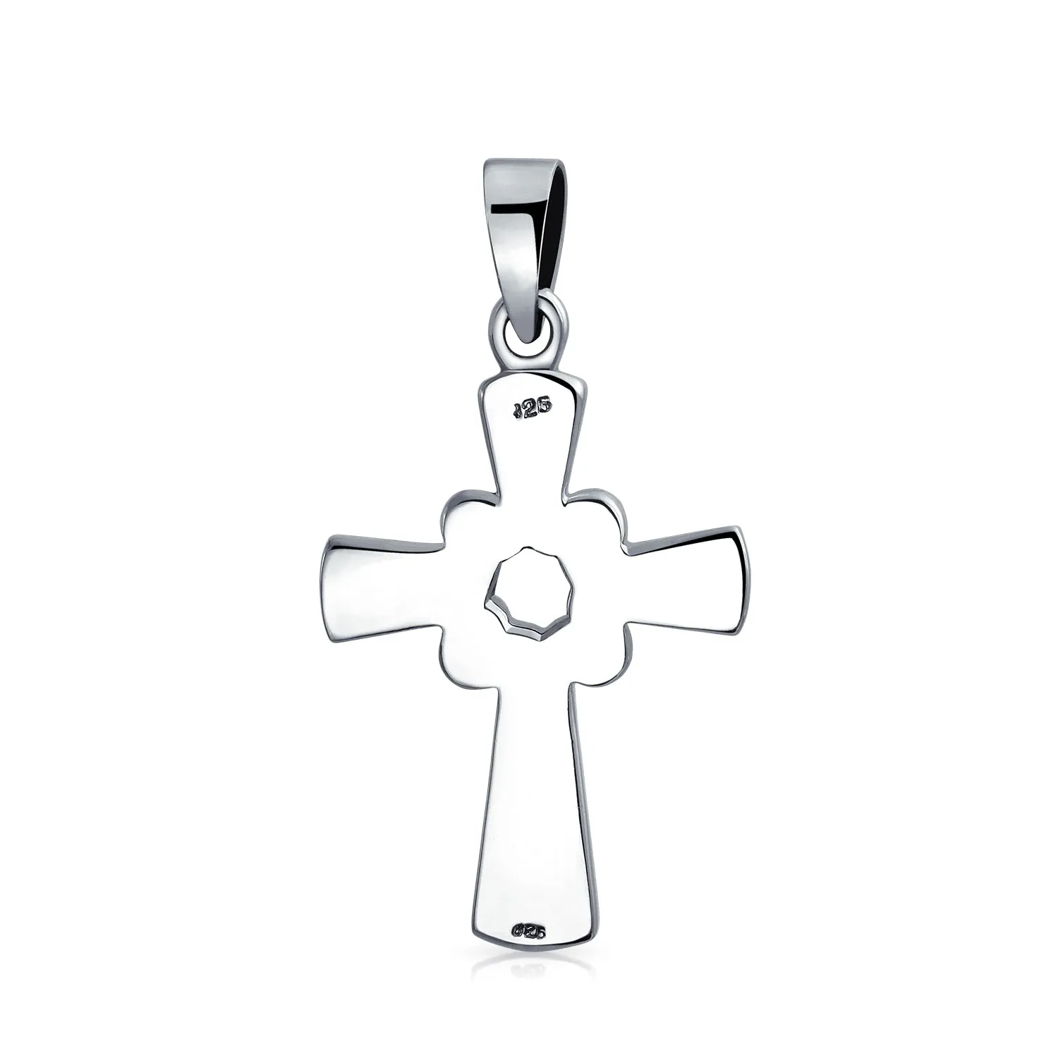 Celtic Twisted Religious Cross Pendant .925 Sterling Silver Necklace