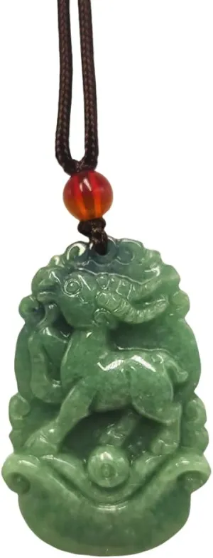 Chinese Zodiac Jadeite Necklace, Fine Jadeite Grade A Gemstone Twelve Zodiac Signs Made by Zodiac Animals Necklace Pendant Amulet