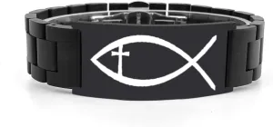 Christian Jesus Fish and Cross/Star of David Jewish/Jesus Formee Cross Specific Symbols Inspirational Faith Religious Prayer Bracelet Christmas Easter Gifts