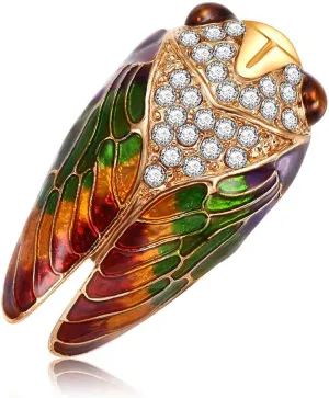 Cicada Brooch Insects Rhinestone Fashion Charms Jewelry Badge Banquet Scarf Pins