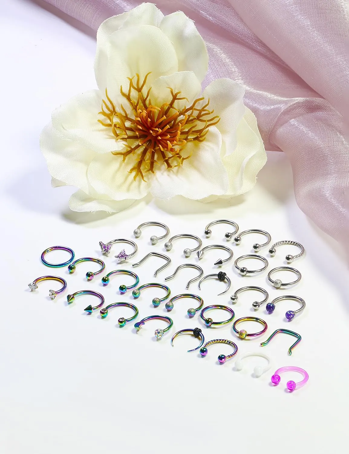 Cisyozi 16G Septum Rings Piercing Jewelry 316L Surgical Steel Hypoallergenic Black Septum Nose Eyebrow Lip Rings Hoop Helix Daith Cartilage Tragus Rook Earrings Piercing Jewelry for Women Men 10mm