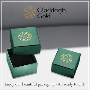 Claddagh Gold 14K Yellow Gold Gemstone Radiant Cut 5 mm Band Ring Available in Yellow, Rose and White Gold with multiple ring sizes