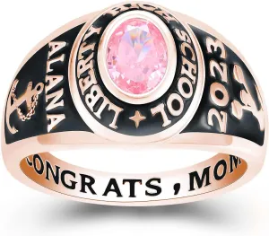 Class Ring for Women  Original Designer's Class Rings - Classic Collection  Genuine 925 Sterling Silver or 10KT Gold  Customized High School College University Women's Class Ring  Graduation Gifts  Jour Nouveau Jewelry