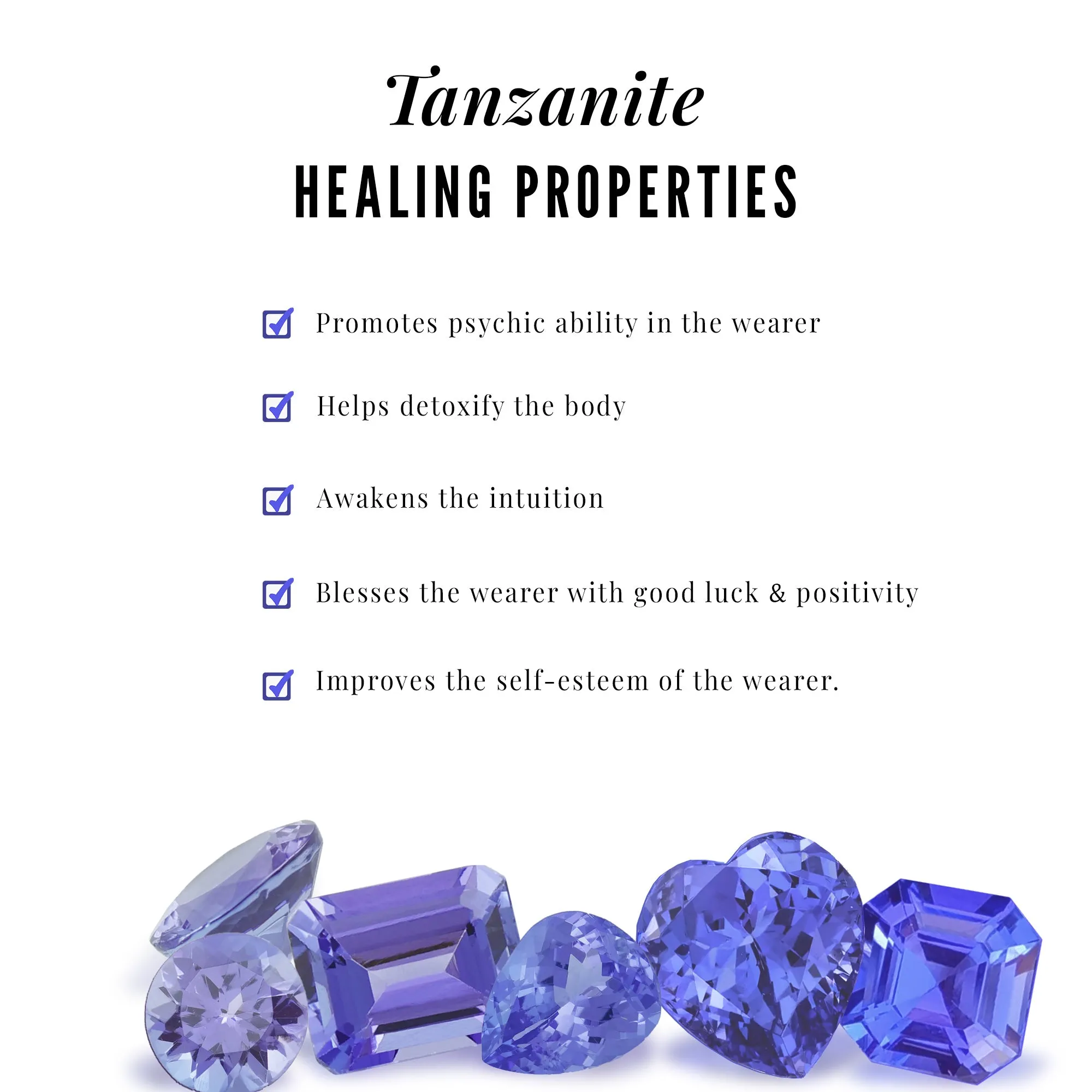 Classic Tanzanite and Diamond Half Eternity Band Ring