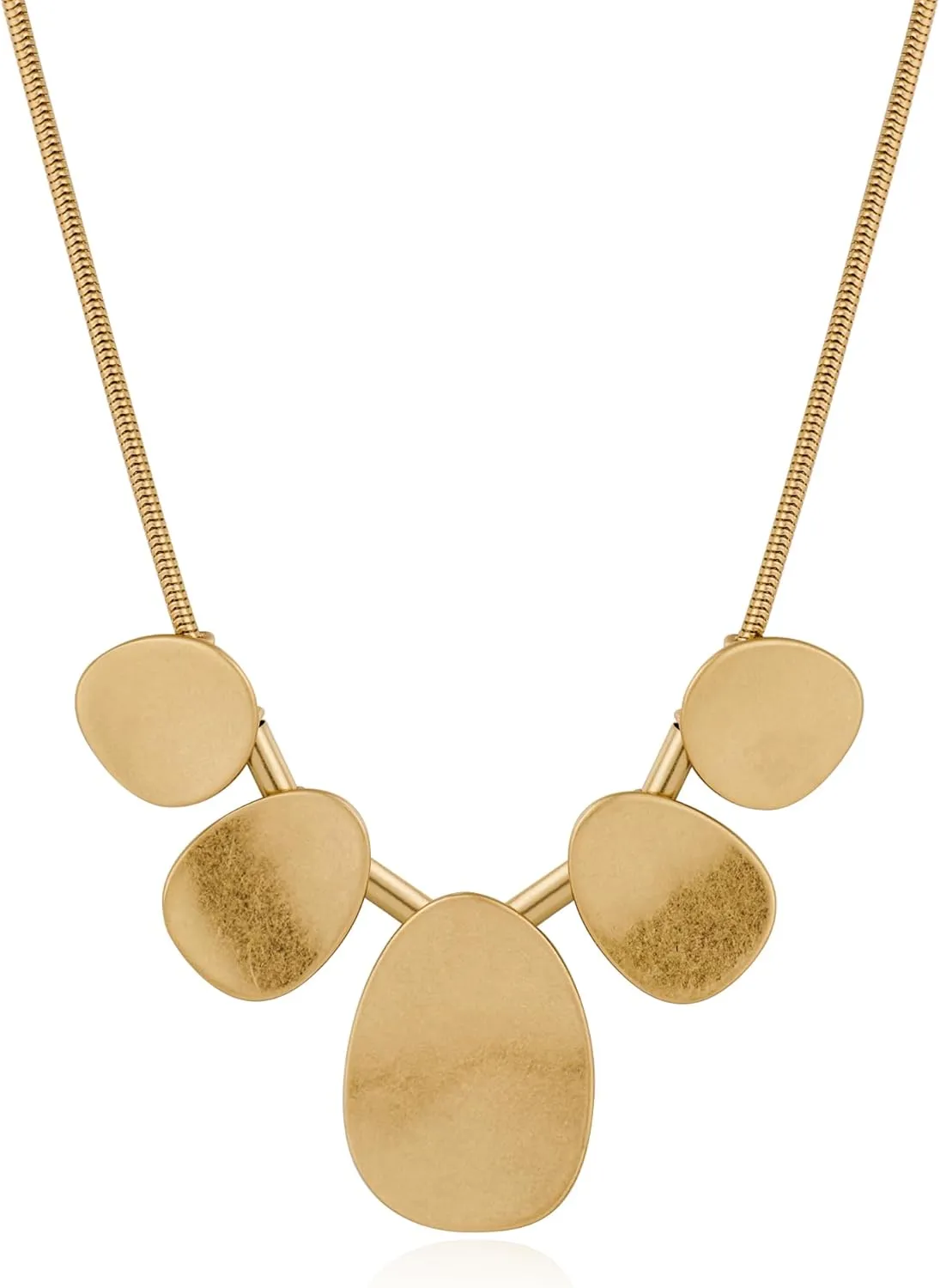 CLASSYZINT Gold Irregular Metal Piece And Coin Pendant Necklace For Women