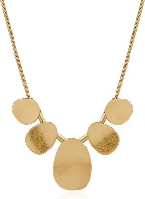 CLASSYZINT Gold Irregular Metal Piece And Coin Pendant Necklace For Women
