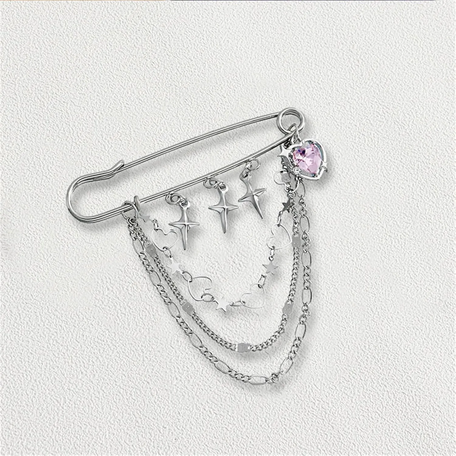 coadipress Hanging Long Chain Brooch Pin for Men Women Fashion Retro Silver Butterfly Bar Pins Safety Pin Punk Cool Chains Sweater Shawl Collar Coat Brooches Pin for Girls