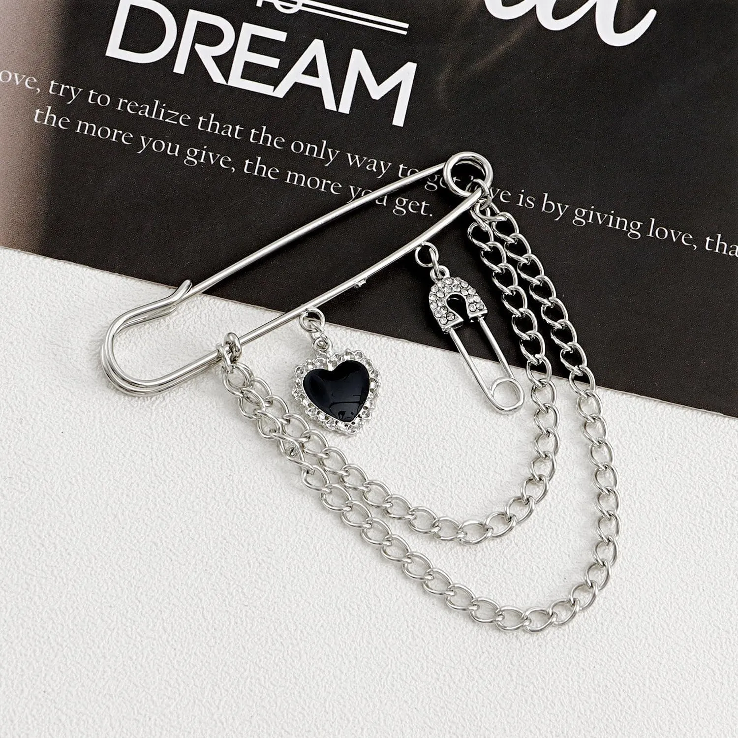 coadipress Hanging Long Chain Brooch Pin for Men Women Fashion Retro Silver Butterfly Bar Pins Safety Pin Punk Cool Chains Sweater Shawl Collar Coat Brooches Pin for Girls