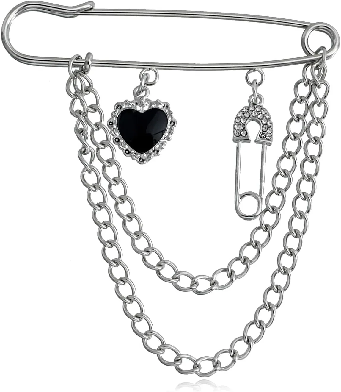 coadipress Hanging Long Chain Brooch Pin for Men Women Fashion Retro Silver Butterfly Bar Pins Safety Pin Punk Cool Chains Sweater Shawl Collar Coat Brooches Pin for Girls
