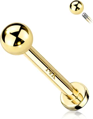 COCHARM 14k Solid Gold 16g Labret Studs Real Yellow Gold Medusa Monroe Madonna Stud Lip Piercing Helix Cartilage Conch Earring Stud