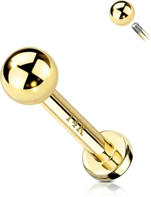 COCHARM 14k Solid Gold 16g Labret Studs Real Yellow Gold Medusa Monroe Madonna Stud Lip Piercing Helix Cartilage Conch Earring Stud