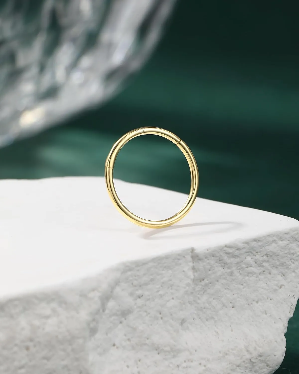 COCHARM 14K Solid Gold 18g/16g Nose Rings 16G Septum Rings Yellow Gold Tragus Helix Cartilage Conch Earring Hoops 18 Gauge Piercing Hoop
