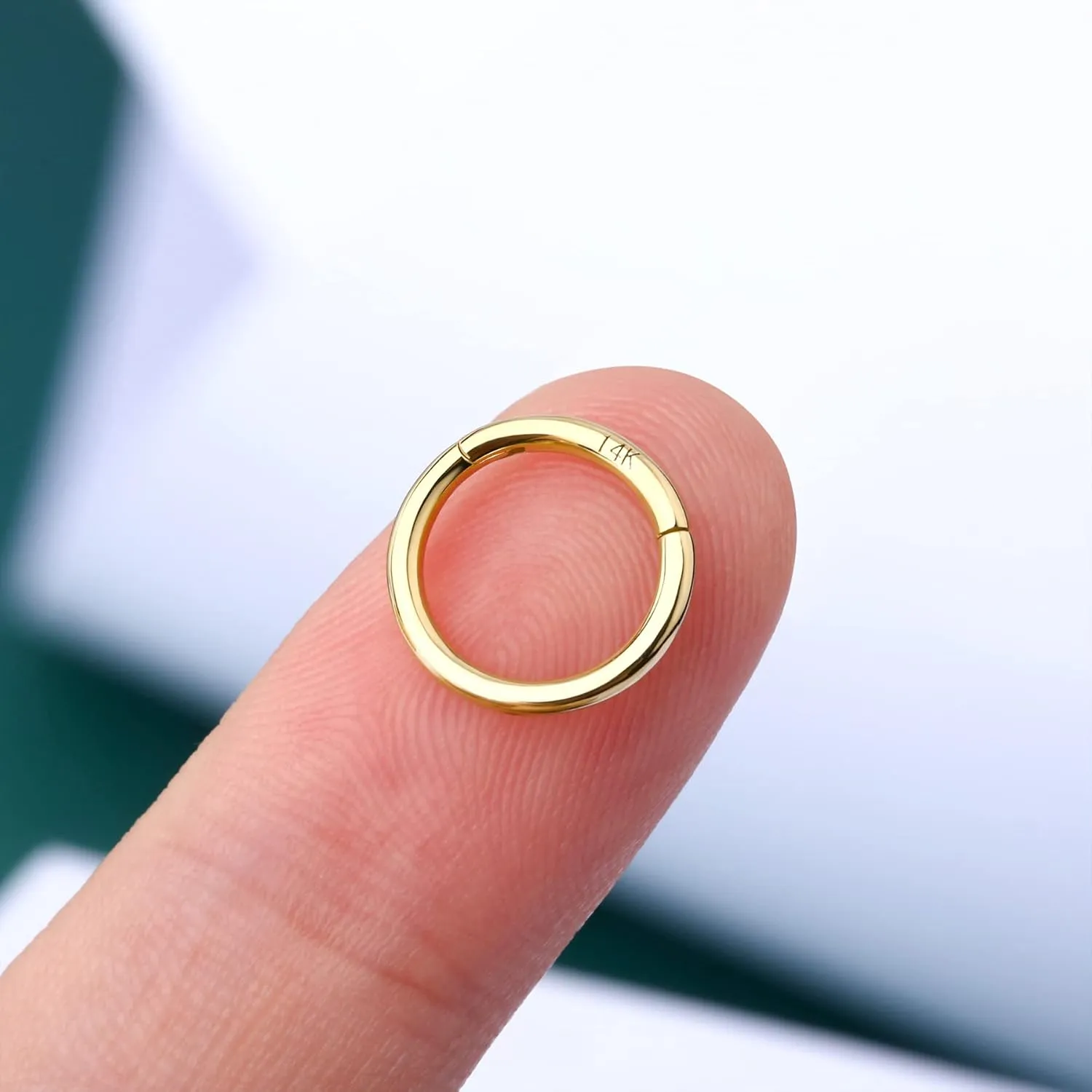 COCHARM 14K Solid Gold 18g/16g Nose Rings 16G Septum Rings Yellow Gold Tragus Helix Cartilage Conch Earring Hoops 18 Gauge Piercing Hoop