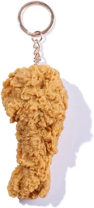 COLORFUL BLING Imitation Fried Chicken Nuggets Keychain Chicken Leg Wing Creative Keyring Funny Accessories for Backpack