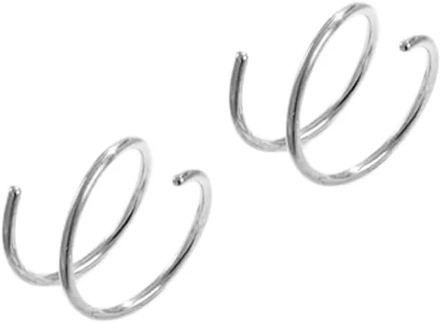 COLORFUL BLING Stainless Steel Double Hoop Nose Rings for Single Piercing Spiral Nose Rings Cartilage Twist Nose Hoops for Women Nostril Piercing Jewelry