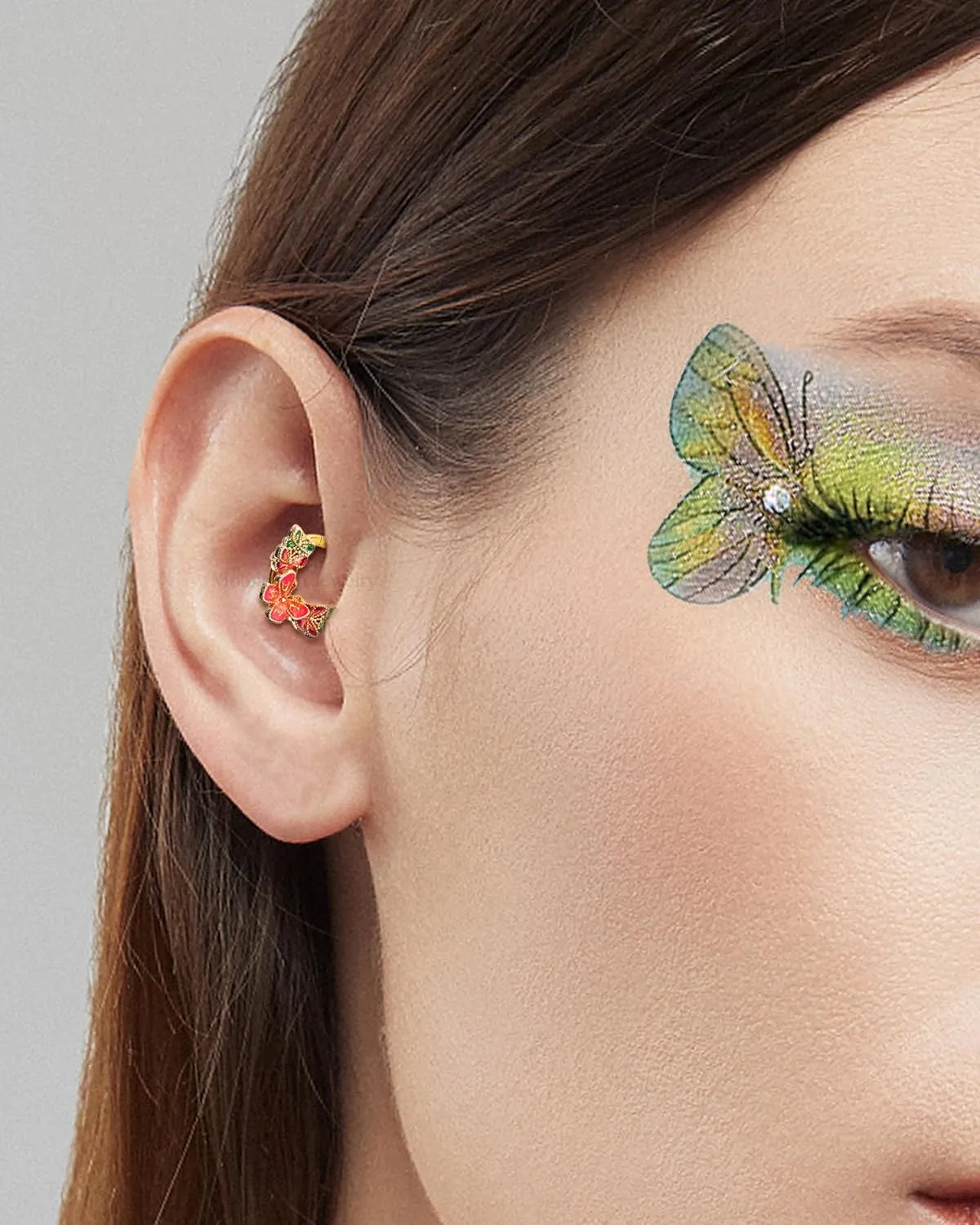 Colorful Butterfly Septum Rings 16G Floral Septum Jewelry Gold Helix Daith Earrings for Women Helix Daith Piercing Jewelry Stainless Steel