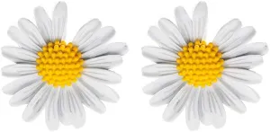 Colorful Daisy Flower Stud Earrings for Women Sunflower Earrings Studs with Sterling Silver Post Floral Ear Jewelry Gift Hypoallergenic
