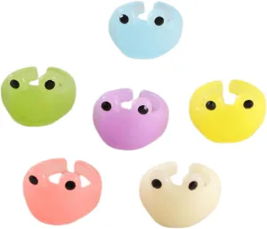 Colorful Frogs Resin Rings Set Wide Thick Dome Knuckle Finger Stackable Joint Ring Cute Retro Acrylic Transparent Vintage Jewelry Party Holiday Beach Gift-6pcs