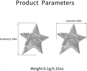 Cool Figure Face Mask Brooch Pins for Women Unisex Silver Gold Plated Brooches Lapel Pin Five-pointed Star Suit Collar Dress Accessories Vintage Scarf Decoration Christmas Halloween Jewelry Gift