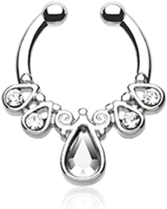 Covet Jewelry Radiant Kao Fake Septum Clip-On Ring