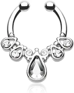 Covet Jewelry Radiant Kao Fake Septum Clip-On Ring