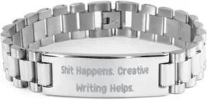 Creative Writing Gifts For Friends, Shit Happens, Cool Creative Writing Ladder Bracelet, Engraved Bracelet From Friends, Friendship ladder bracelet, Ladder friendship bracelet, Best friend ladder