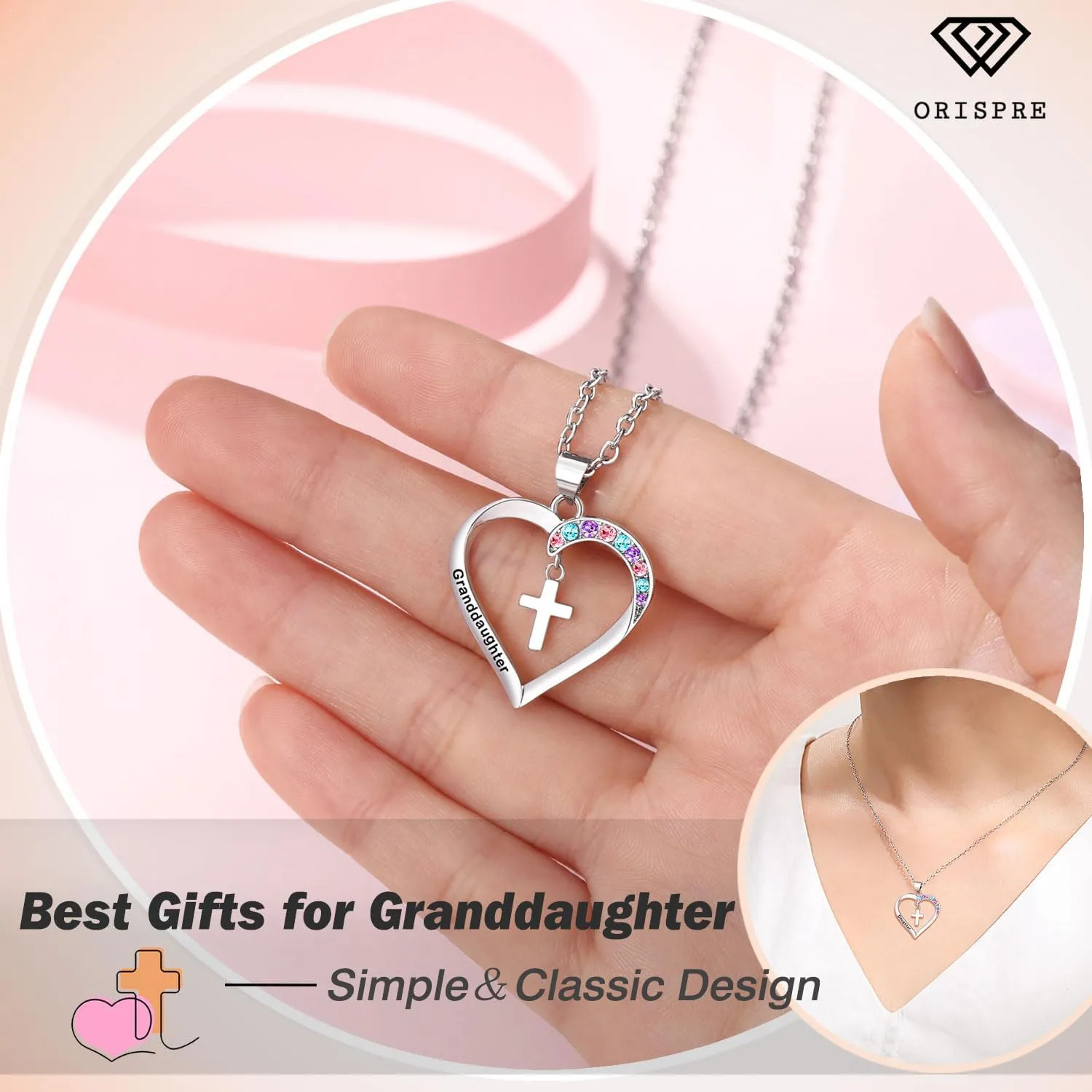 Cross Necklace for Girls- Gifts for Daughter Granddaughter Niece Goddaughter Child of God Birthday, Christmas, First Communion, Baptism, Confirmation