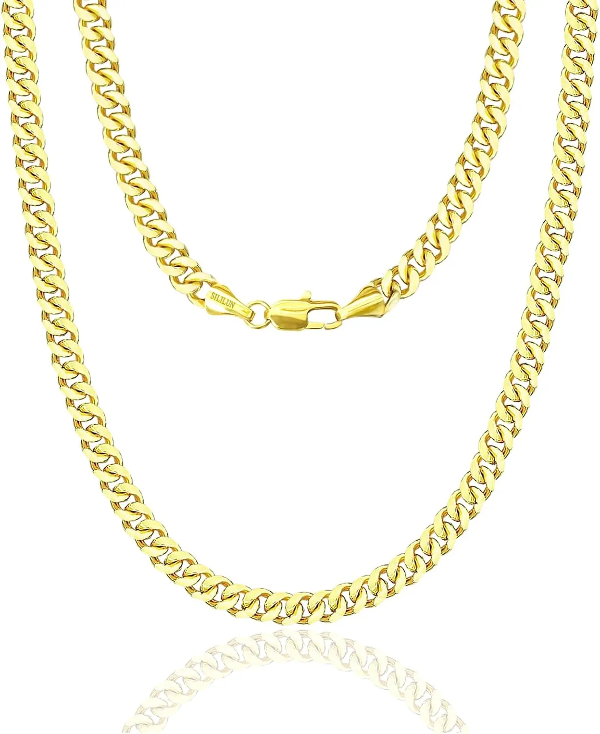 Cuban Link Chain for Men 14K/18K Gold Miami Curb Chain Durable Necklace Hip Hop Jewelry