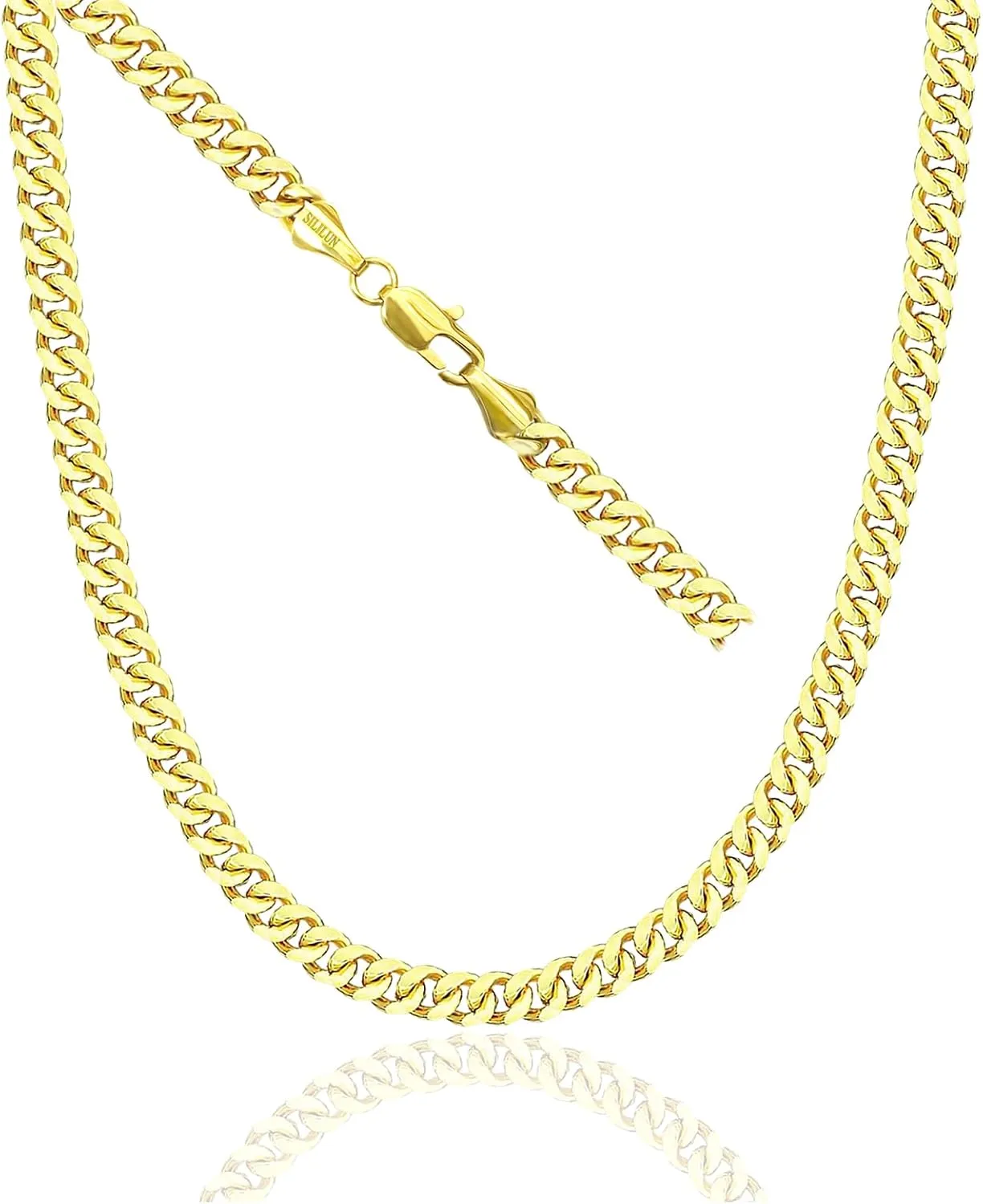 Cuban Link Chain for Men 14K/18K Gold Miami Curb Chain Durable Necklace Hip Hop Jewelry