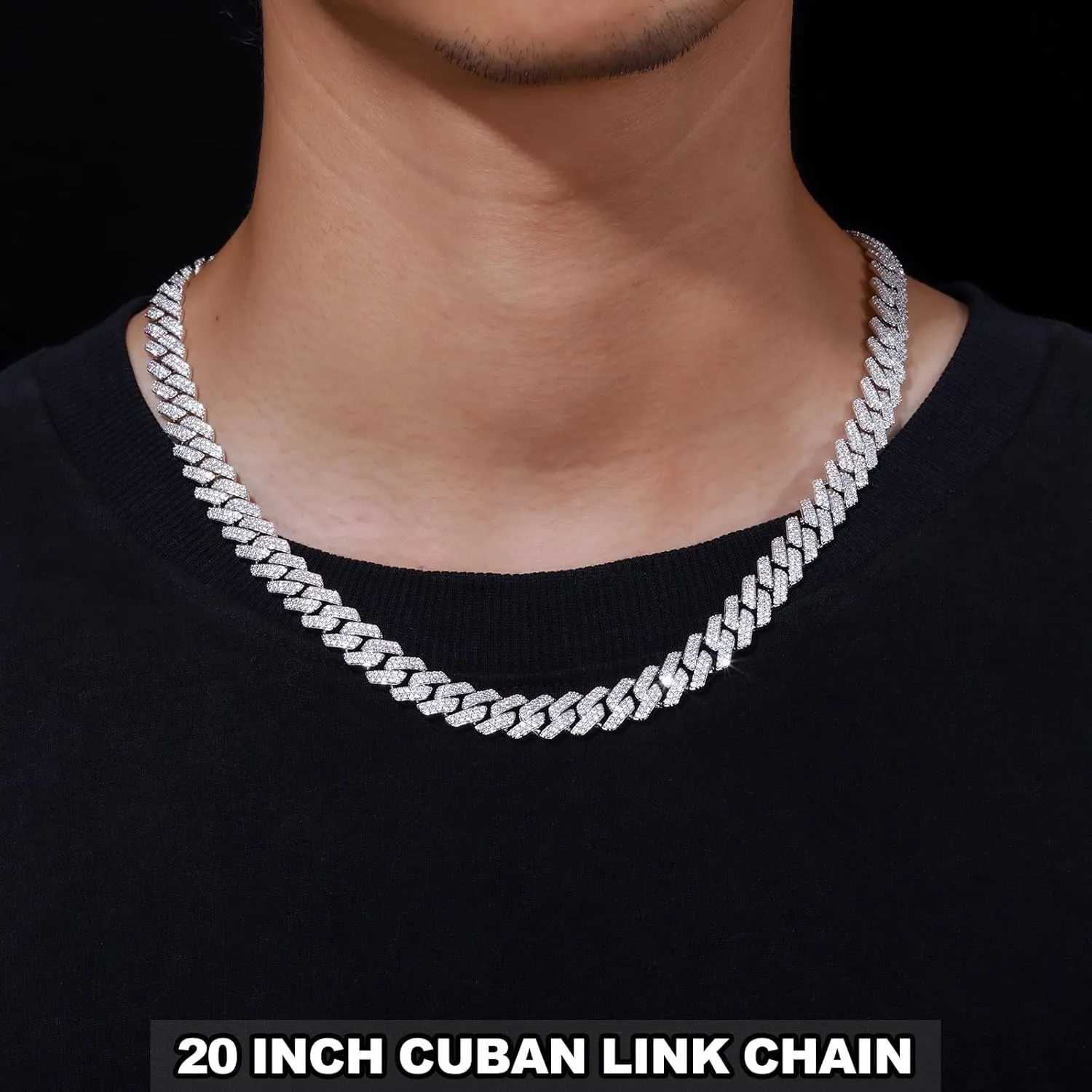 Cuban Link Chain for Men Iced Out Miami Cuban Necklace 18k Gold Plated 5A  Zicron 10MM/12MM/14MM/20MM Iced Out Chain Gold/Silver Bling Luxury Hip Hop Jewelry For Women Men
