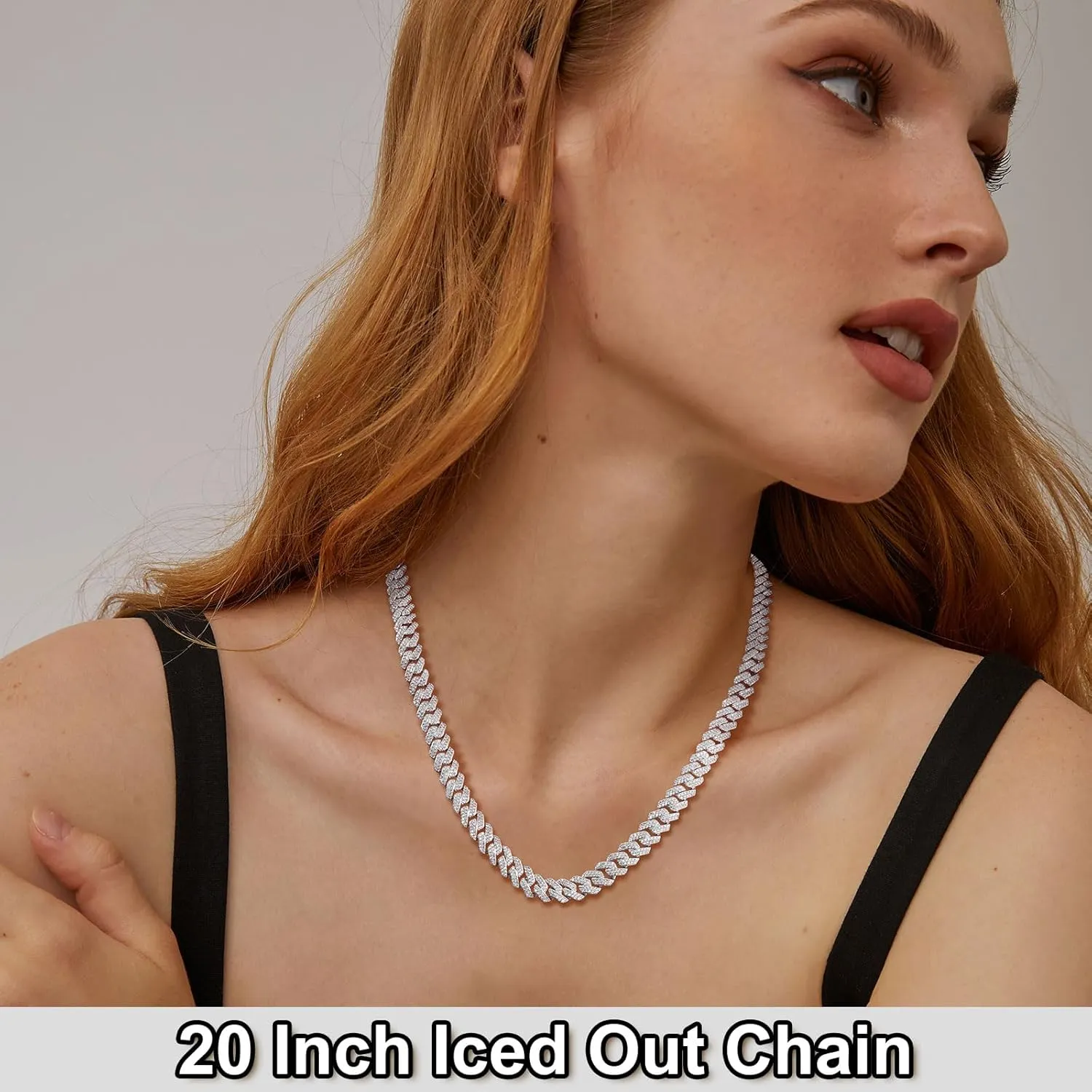 Cuban Link Chain for Men Iced Out Miami Cuban Necklace 18k Gold Plated 5A  Zicron 10MM/12MM/14MM/20MM Iced Out Chain Gold/Silver Bling Luxury Hip Hop Jewelry For Women Men