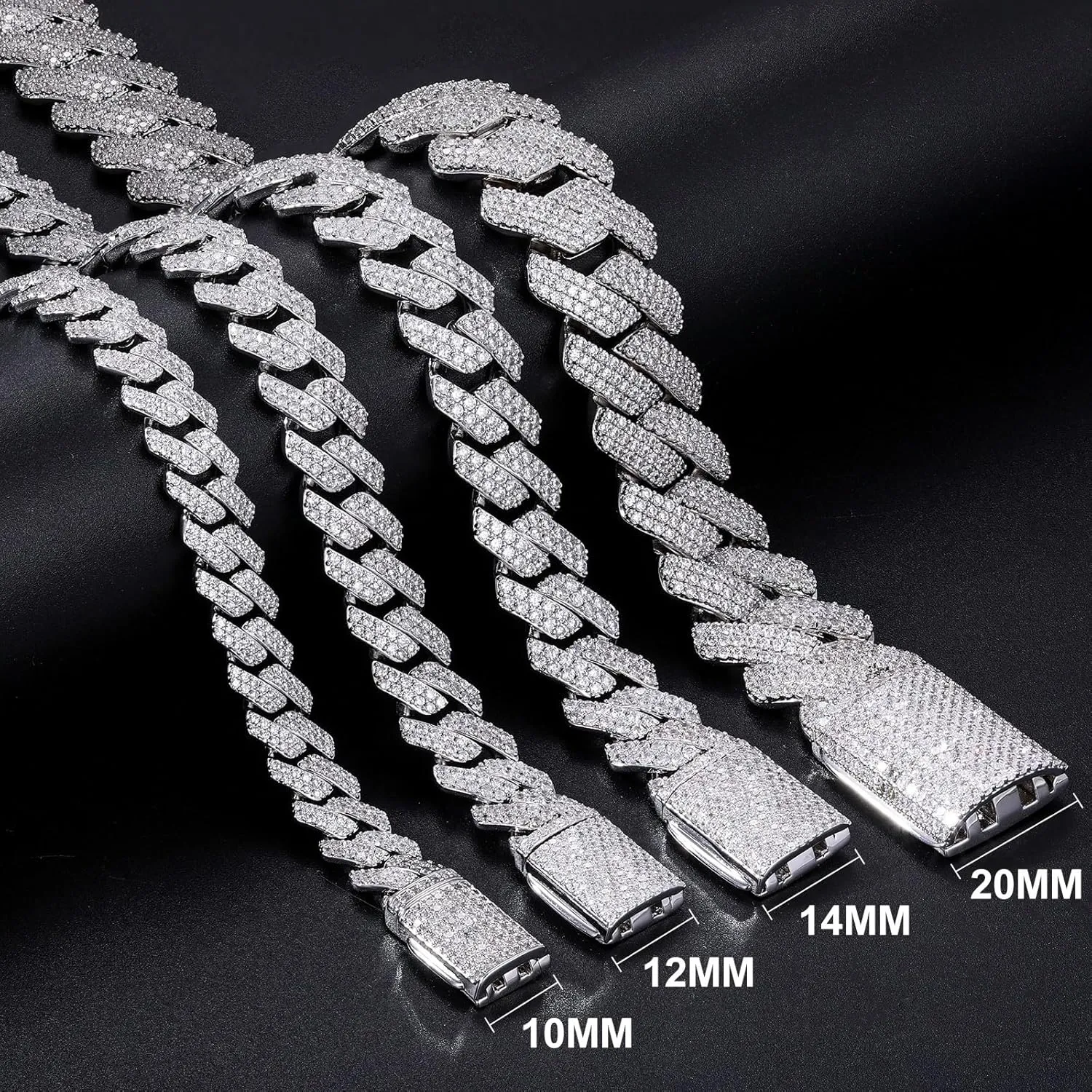Cuban Link Chain for Men Iced Out Miami Cuban Necklace 18k Gold Plated 5A  Zicron 10MM/12MM/14MM/20MM Iced Out Chain Gold/Silver Bling Luxury Hip Hop Jewelry For Women Men