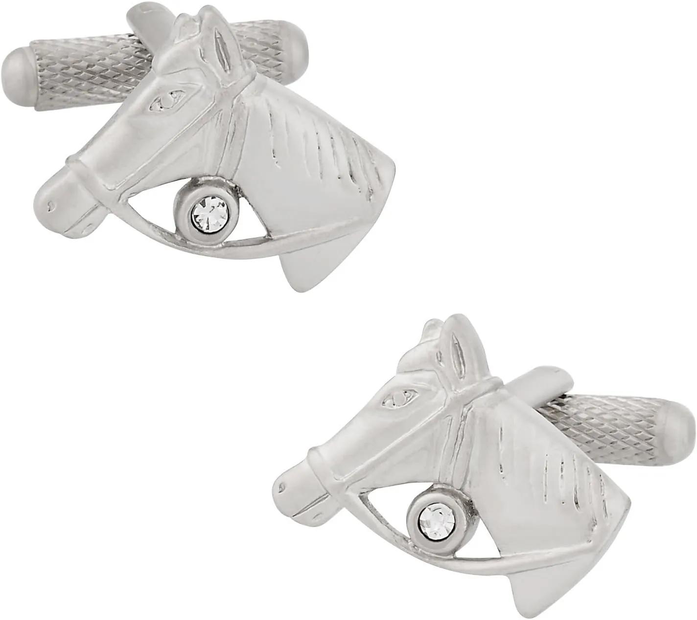 Cuff-Daddy Mens Equestrian Horseracing Horse Head Silver Cufflinks with Presentation Box