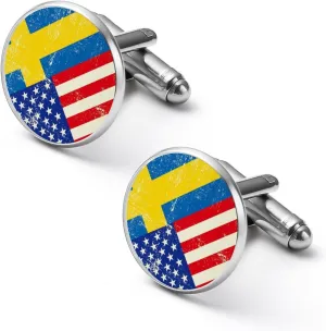 Cuff Links Shirt Studs for Men, Round Cufflinks Jewelry Business Wedding Groomsmen Outfit Accessories