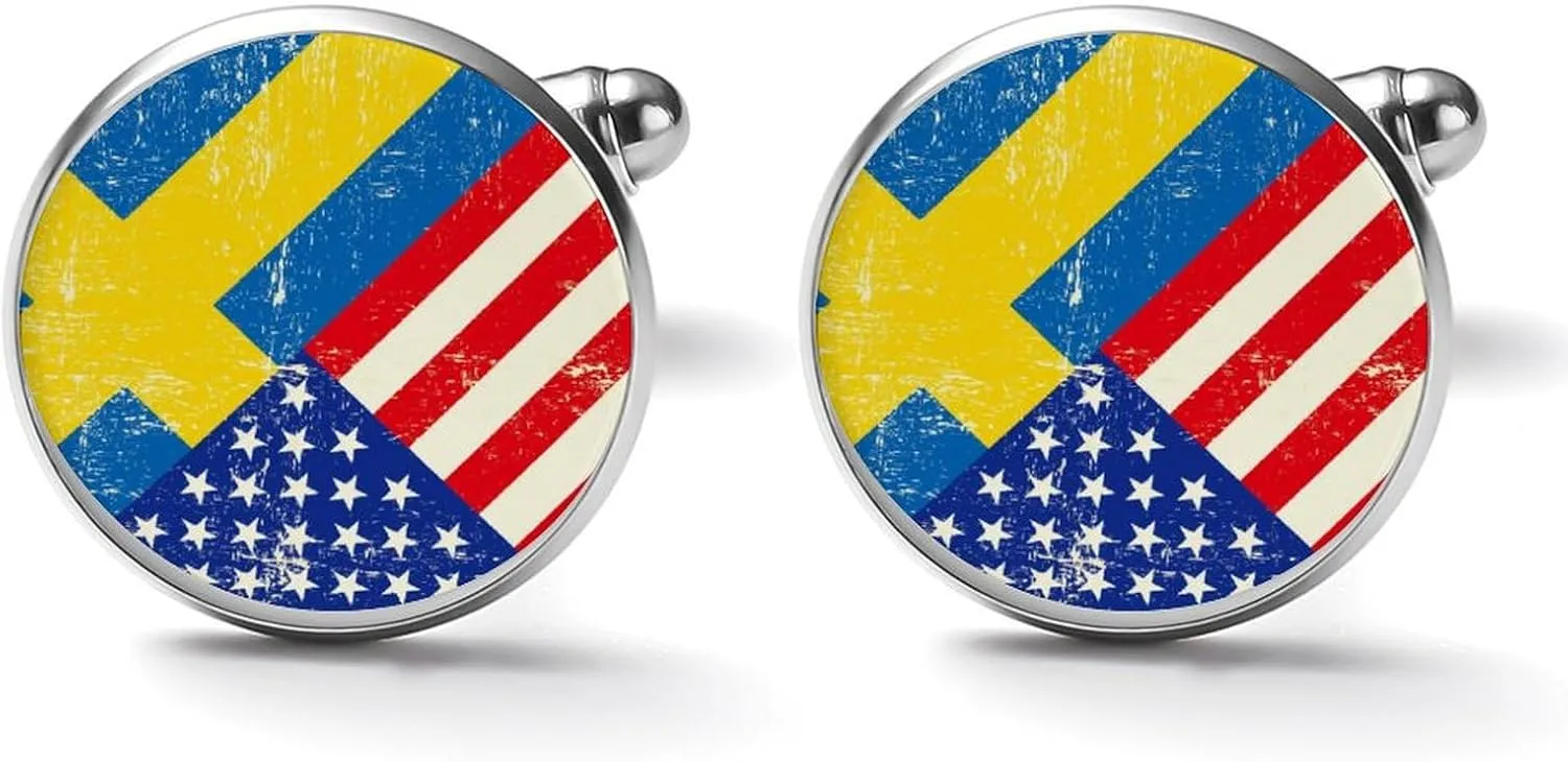 Cuff Links Shirt Studs for Men, Round Cufflinks Jewelry Business Wedding Groomsmen Outfit Accessories