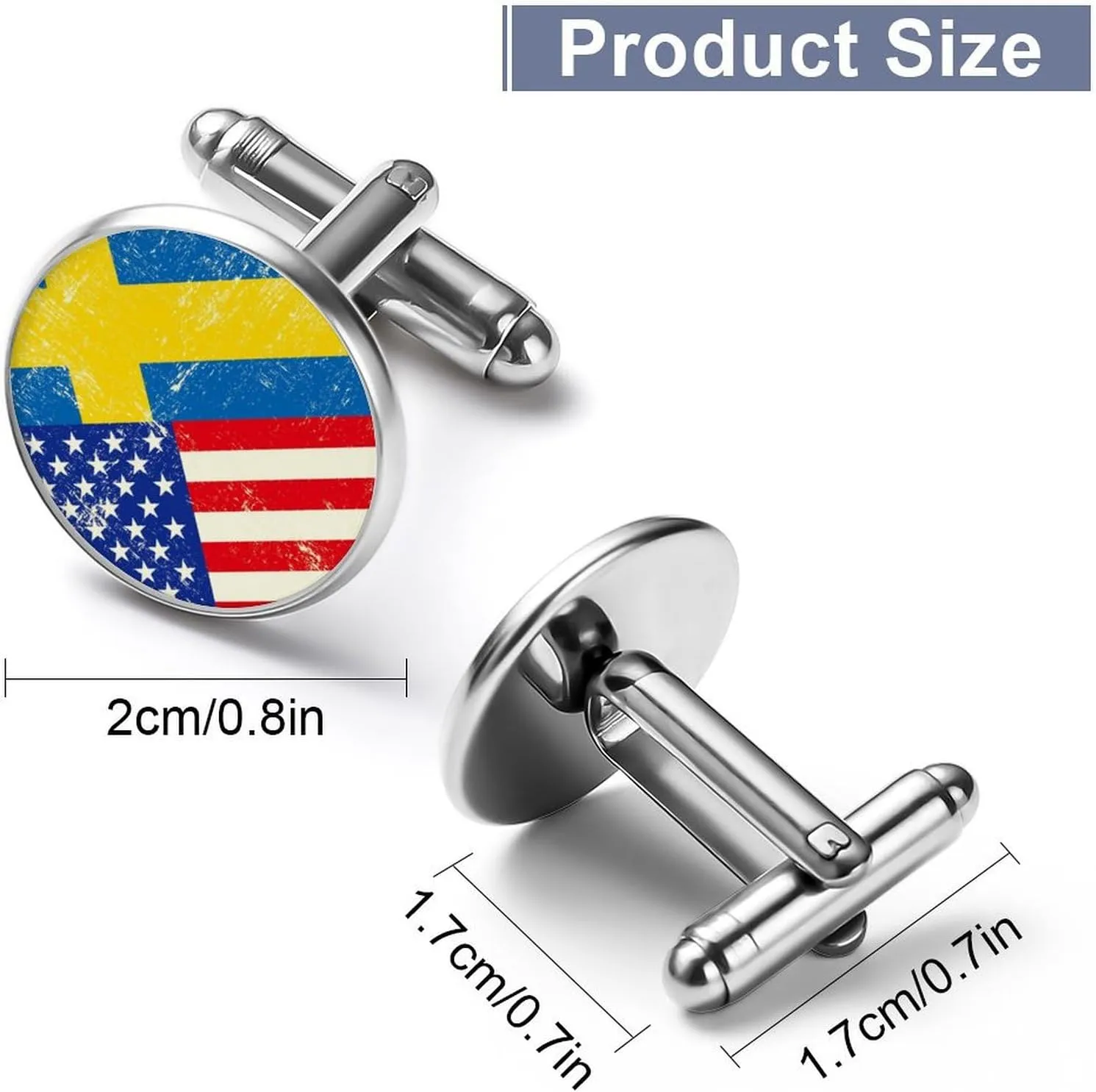 Cuff Links Shirt Studs for Men, Round Cufflinks Jewelry Business Wedding Groomsmen Outfit Accessories