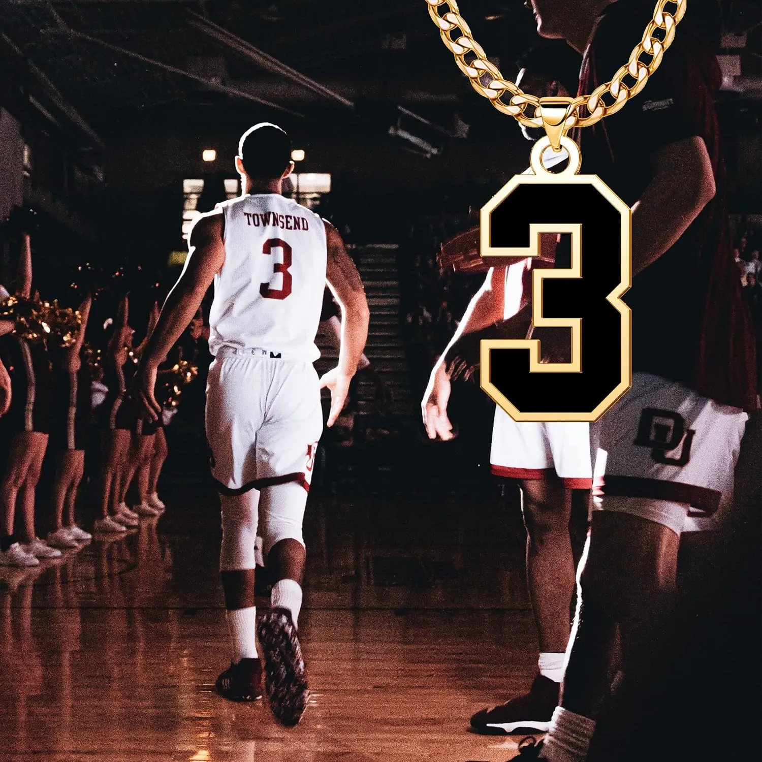 Custom Black Number Necklaces for Athletes Personalized Jersey Sports Number Chain Baseball Football Basketball Soccer Number Jewelry for Men Boys Girls Number Charm 3mm Cuban Link Chain, 0.7, 0.9, 1.2 inch