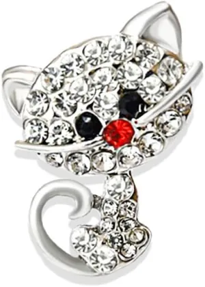 Cute Cat Collar Brooch Pin for Women Girls Rhinestone Cubic Zirconia Kitten Animal Pet Lapel Pin Dress Hat Coat Backpack Badge Accessories Brooches Pins Dainty Jewelry Gifts Christmas