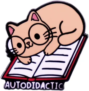 Cute Cat Reading Book Brooch Enamel Pin for Women Girls Cartoon Autodidactic Kitty Animals Badge Brooches Aesthetic Fun Lapel Pins Backpacks Clothing Bags Jackets Accessories Fashion Jewelry Bookworm Librarian Gift