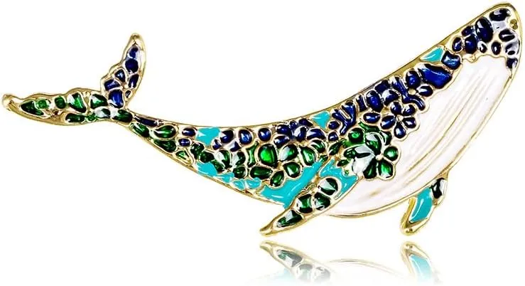 Cute Dolphin Fish Enamel Brooch Pin for Women Girls Men Whale Ocean Sea Animal Pins Clip Lapel Sweater Suit Coat Hat Badges Brooches Pins Trendy Jewelry Gifts