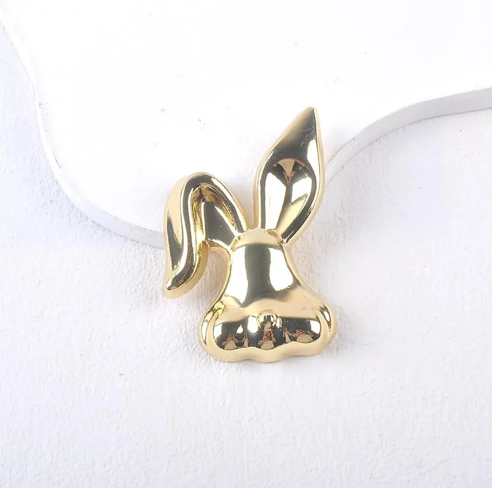 Cute Rabbit Head Lapel Brooch Pin Bunny Animal Faux Pearl Pet Pins Clip Collar Badge Suit Accessories Brooches Pins Lovely Easter Jewelry Gifts for Women Men Girls Graduation