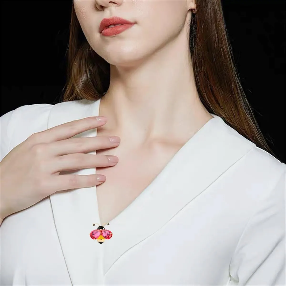 Cute Rhinestone Bee Brooch Pin for Women Coloful Birthstone Wing Brooches Lapel Pins Small Animal Suit Collar Dress Accessories CZ Decoration Jewelry Gift for Christmas Halloween