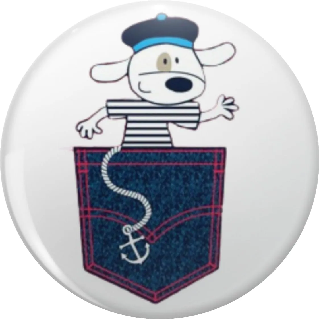 cute sailor dog in the pocket, school of sailors for children Pin Lapel Pin Brooch Steel Pins Badge 0.75"