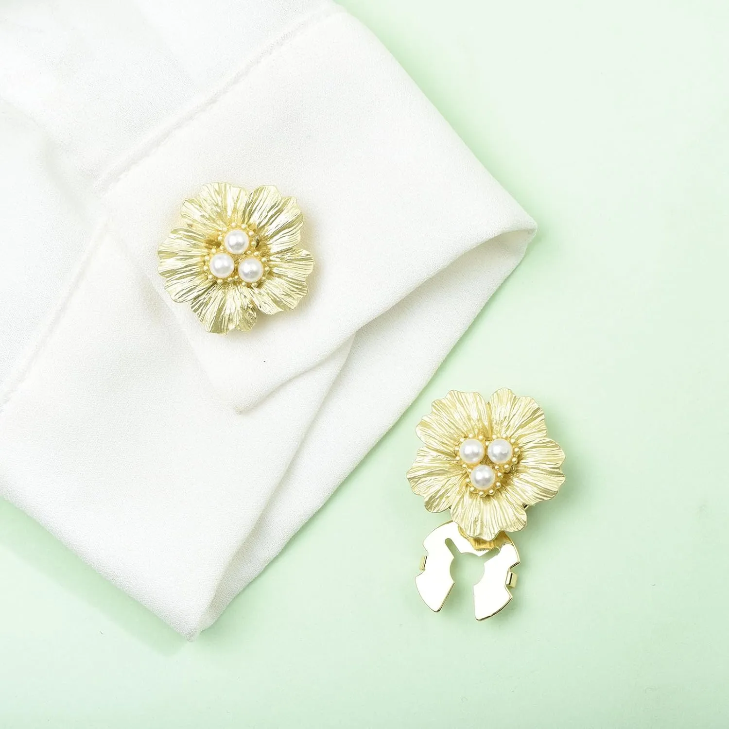 Cute Tiny Pearl Flower Button Cover for Shirt Cuff Wedding Tuxedo Formal Business Shirt Cufflinks Skirt Buttons Accessories